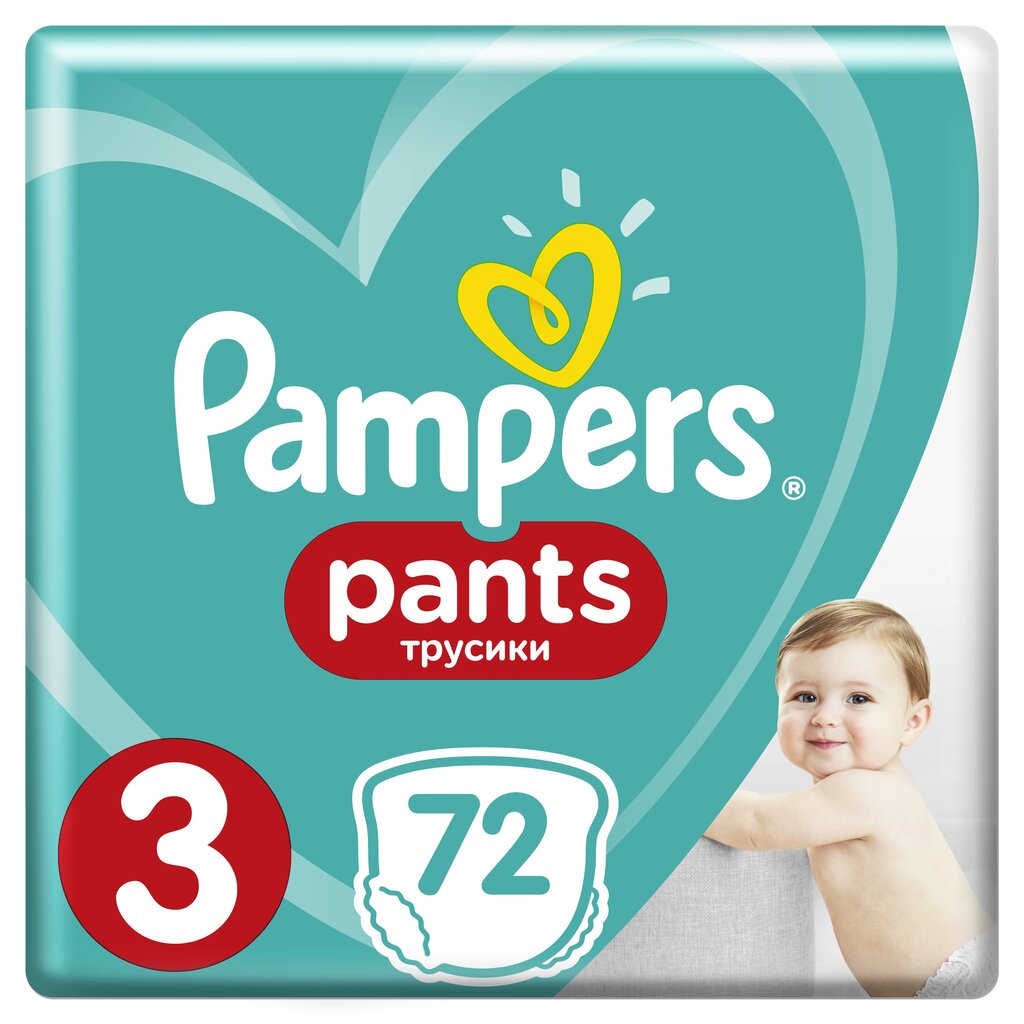 Sauskelnės-kelnaitės PAMPERS Pants Giant Box, 3 dydis 6-11 kg, 72 vnt. kaina ir informacija | Sauskelnės | pigu.lt