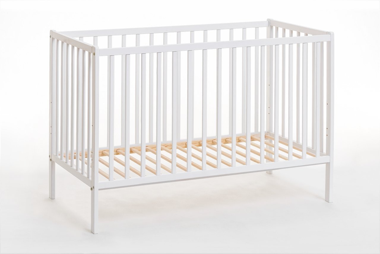 Kūdikio lovytė Cypi su čiužiniu, balta matinė цена и информация | Kūdikių lovytės | pigu.lt