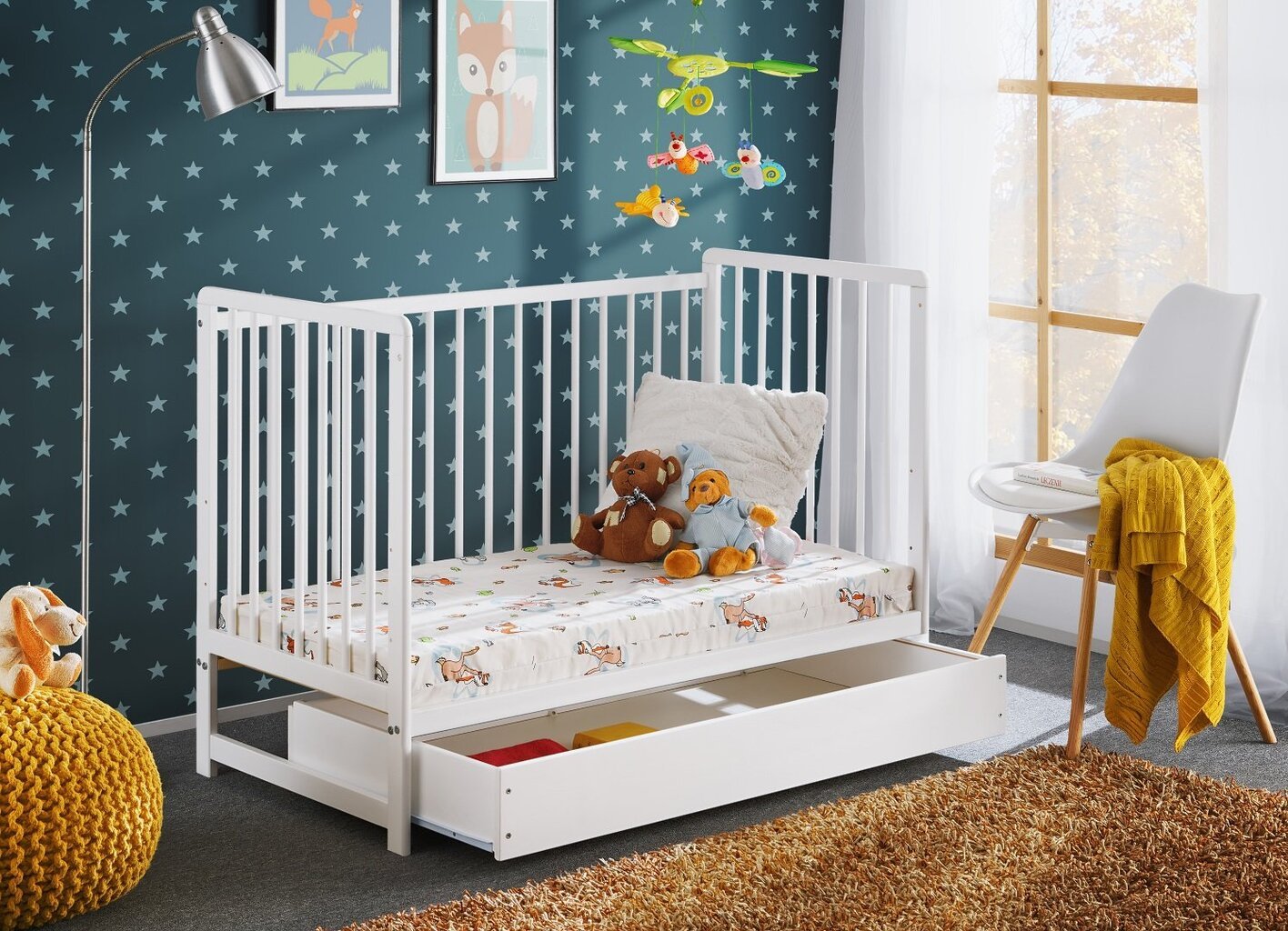 Kūdikio lovytė Cypi Plus, balta matinė kaina ir informacija | Kūdikių lovytės | pigu.lt