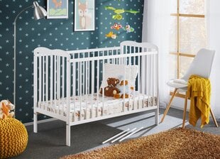Kūdikio lovytė Ala M su čiužiniu, balta matinė kaina ir informacija | ASM Vaiko kambario baldai | pigu.lt