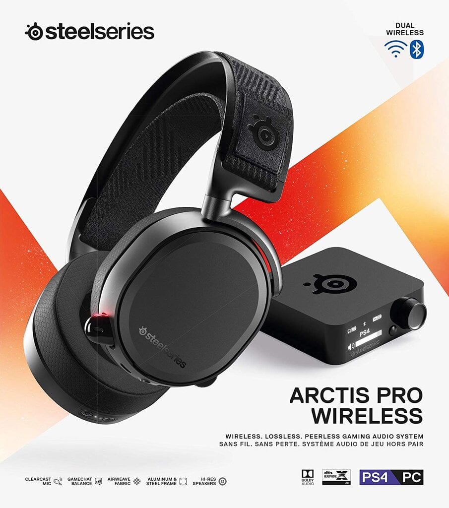 SteelSeries, Arctis Pro Wireless, Juoda цена и информация | Ausinės | pigu.lt