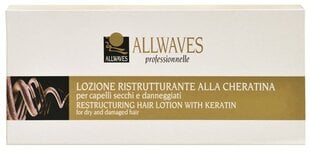 Atkuriamasis plaukų losjonas su keratinu Allwaves 12x10 ml kaina ir informacija | Priemonės plaukų stiprinimui | pigu.lt