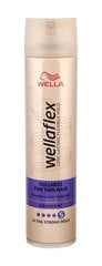 Pilnumo suteikiantis plaukų lakas Wellaflex Fullness to Thin Ultra Strong Hold 250 ml kaina ir informacija | Plaukų formavimo priemonės | pigu.lt