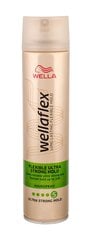 Сильной фиксации лак для волос Wellaflex Flexible Ultra Strong Hold 250 мл цена и информация | Средства для укладки волос | pigu.lt