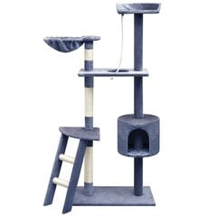 Kačių draskyklė su stovais iš sizalio, 150 cm, tamsiai mėlyna kaina ir informacija | Draskyklės | pigu.lt