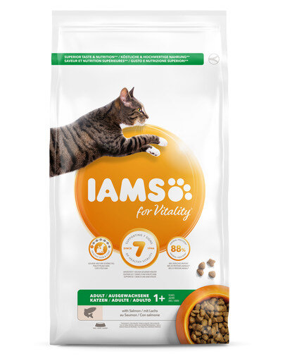 Iams for Vitality suaugusioms katėms su lašiša, 3 kg цена и информация | Sausas maistas katėms | pigu.lt