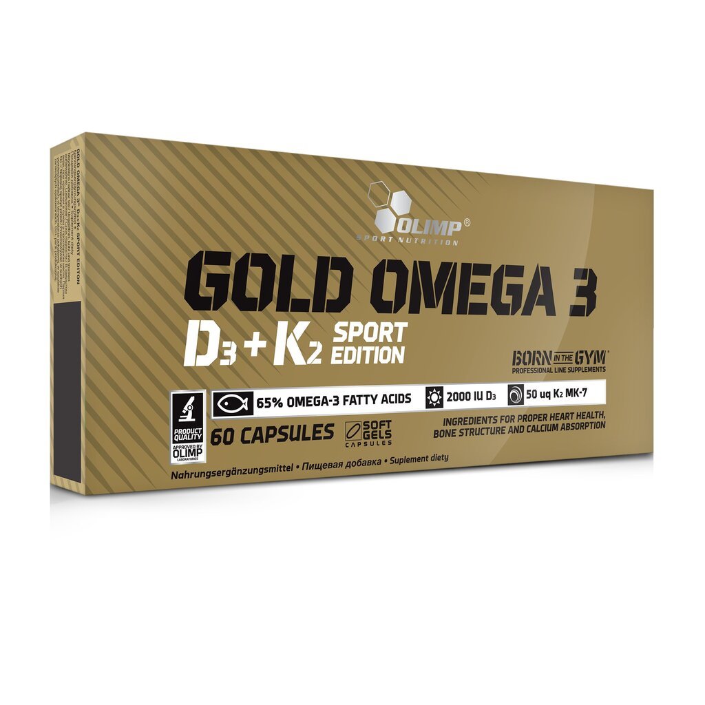 Maisto papildas Olimp Gold Omega 3 D3 + K2 Sport Edition 60 kaps. цена и информация | Vitaminai, maisto papildai, preparatai imunitetui | pigu.lt