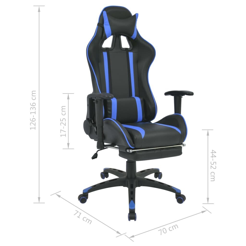 Atlošiama biuro kėdė su atrama kojoms, mėlyna kaina ir informacija | Biuro kėdės | pigu.lt