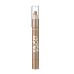 Карандаш для бровей Rimmel Brow This Way 3.25 г, 001 Light цена и информация | Карандаши, краска для бровей | pigu.lt