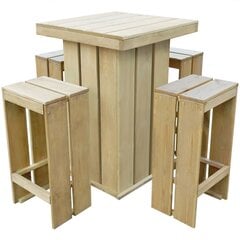 5 dalių lauko baldų komplektas iš impregnuotos pušies medienos kaina ir informacija | Lauko baldų komplektai | pigu.lt