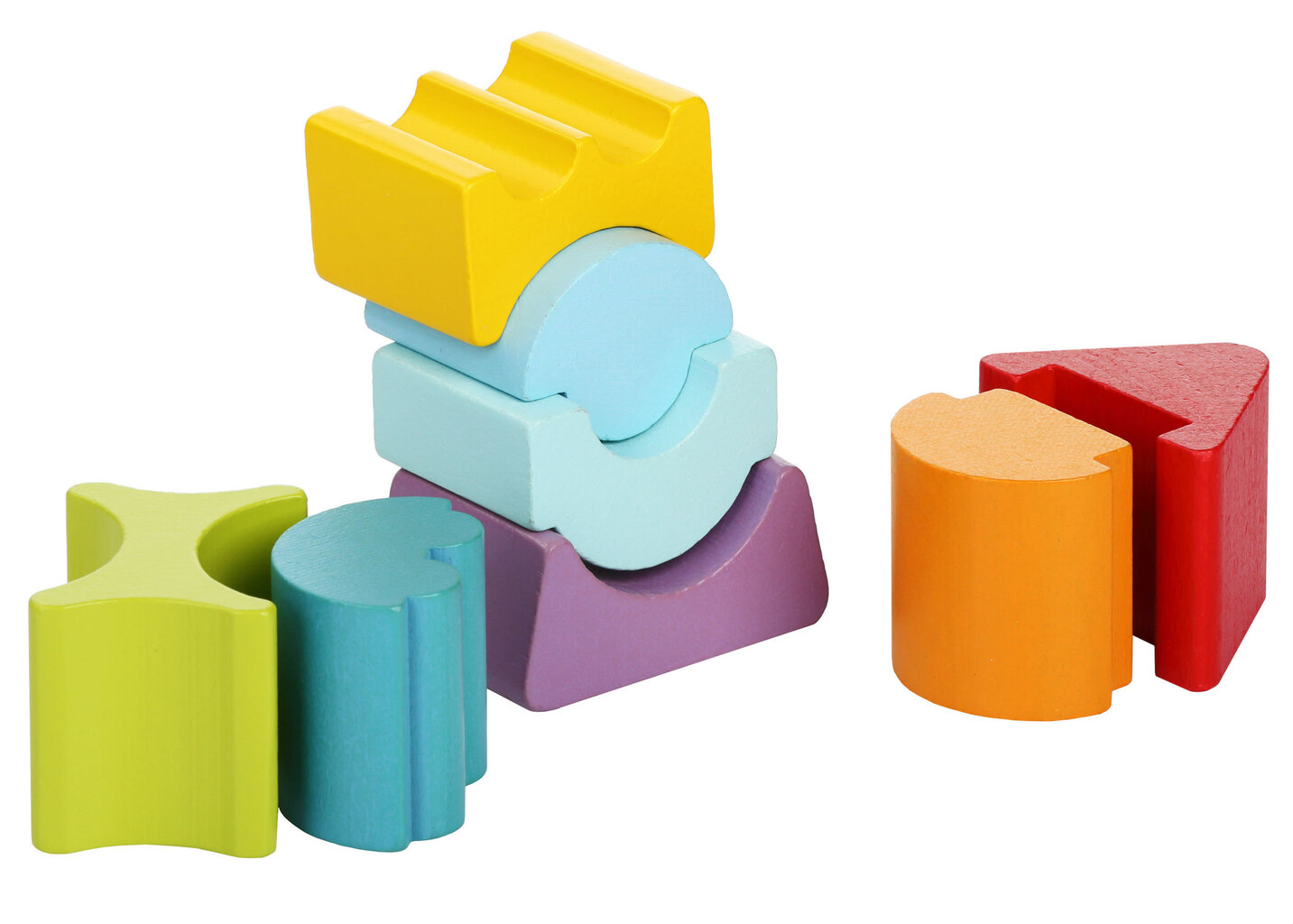 Medinių kaladėlių rinkinys Cubika kaina ir informacija | Žaislai kūdikiams | pigu.lt