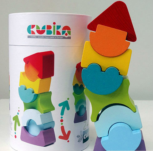 Medinių kaladėlių rinkinys Cubika kaina ir informacija | Žaislai kūdikiams | pigu.lt