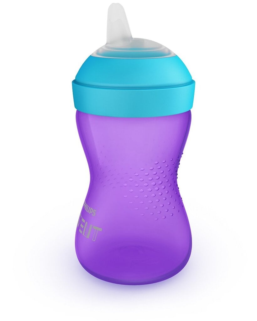 Neišsiliejantis puodelis su minkštu snapeliu Philips Avent My Grippy, 9 mėn., 300 ml, violetinis цена и информация | Buteliukai kūdikiams ir jų priedai | pigu.lt
