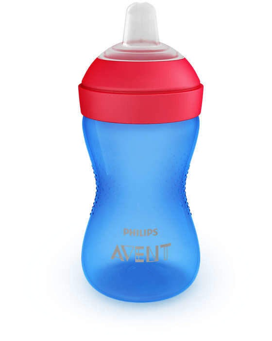 Neišsiliejantis puodelis su minkštu snapeliu Philips Avent My Grippy SCF802/01, 9 mėn., 300 ml, mėlynas цена и информация | Buteliukai kūdikiams ir jų priedai | pigu.lt