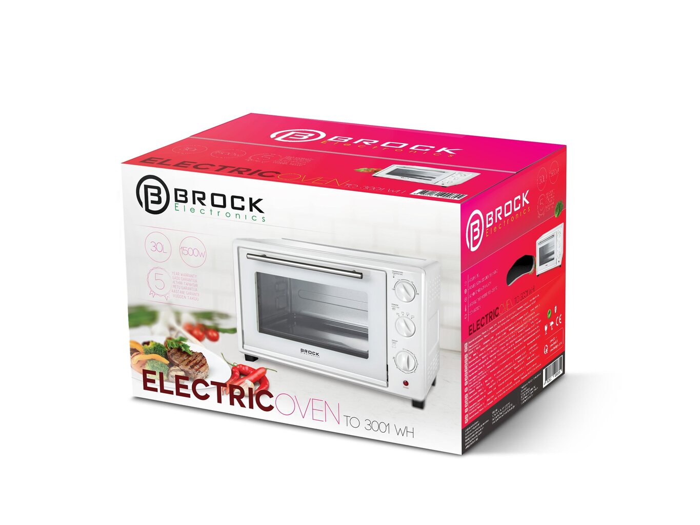 Brock Electronics TO 3001 WH kaina ir informacija | Mini krosnelės, orkaitės | pigu.lt
