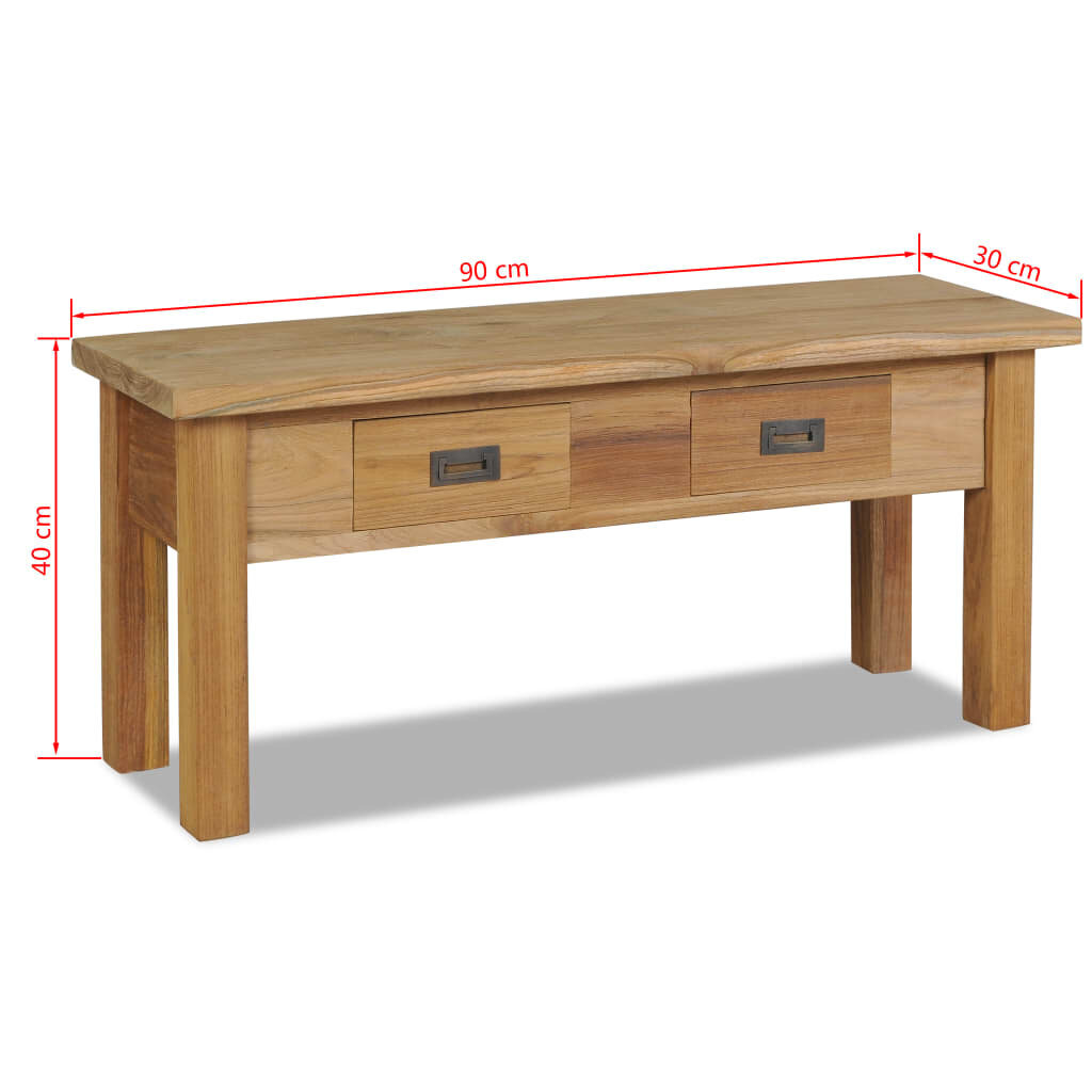 Prieškambario suoliukas, tvirtas tikmedis, 90x30x40cm kaina ir informacija | Sėdmaišiai ir pufai | pigu.lt