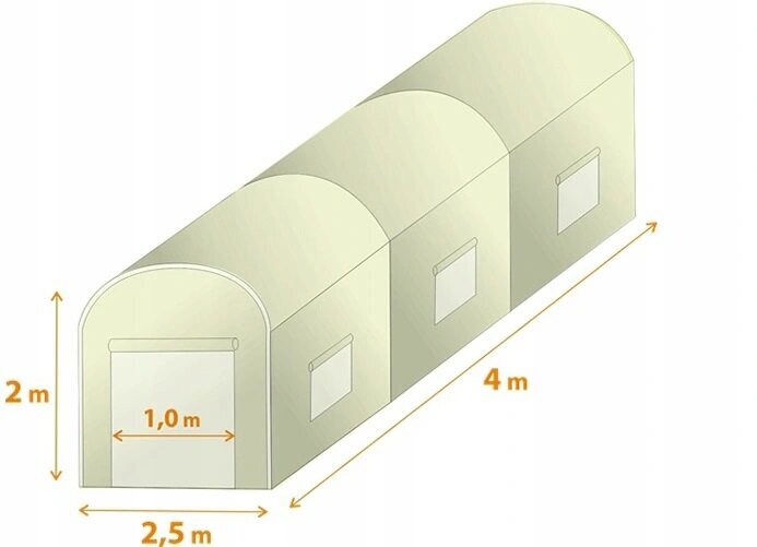 Plėvelė šiltnamiui 2,5 x 4 x 2 m, balta цена и информация | Šiltnamiai | pigu.lt