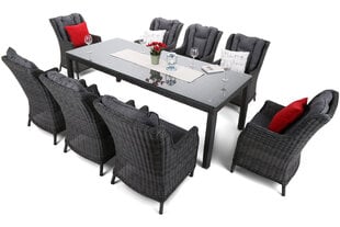 Комплект мебели для сада Bristol 230 см Grey / Grey 8+1 цена и информация | Комплекты уличной мебели | pigu.lt