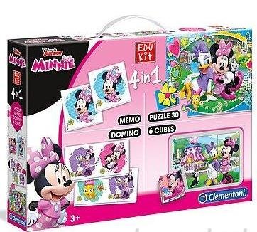 Lavinamųjų žaidimų rinkinys 4in1 Peliukė Minė (Minnie Mouse) Clementoni kaina ir informacija | Stalo žaidimai, galvosūkiai | pigu.lt