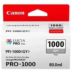 "оригинальные чернила canon pfi-1000 gy, серые, 1465p, 80 мл, 0552c001, canon imageprograf pro-1000 цена и информация | Картриджи для струйных принтеров | pigu.lt
