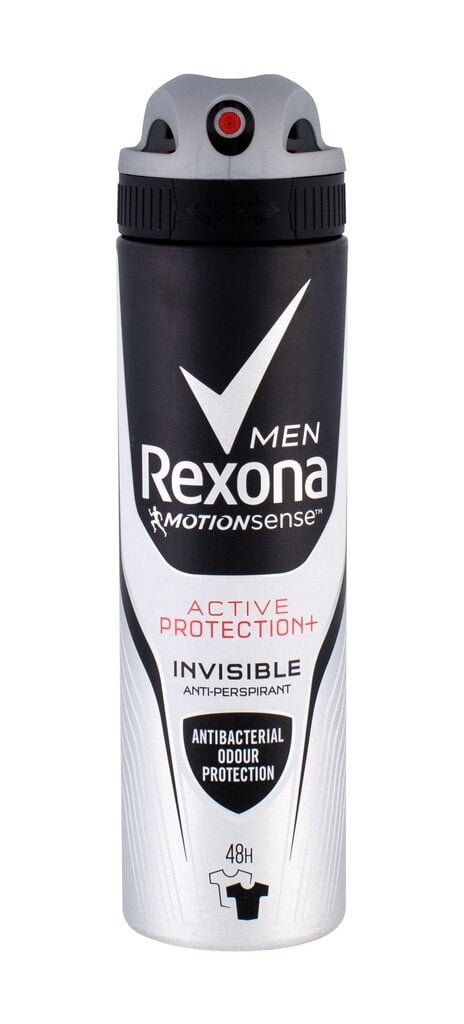 Purškiamas dezodorantas vyrams Rexona Men Active Protection+ Invisible 150 ml kaina ir informacija | Dezodorantai | pigu.lt