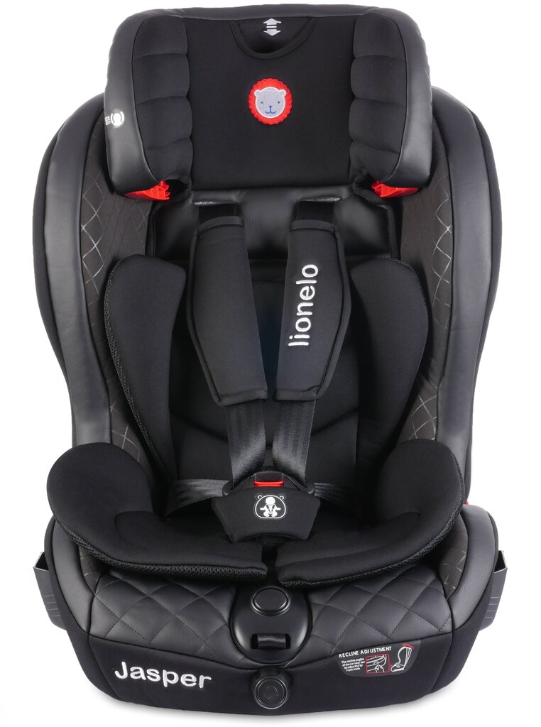 Automobilinė kėdutė Lionelo Jasper Isofix, 9-36 kg, leather black kaina ir informacija | Autokėdutės | pigu.lt