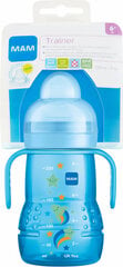 Mokomasis buteliukas MAM Trainer, 4 mėn+, 220 ml, blue kaina ir informacija | MAM Vaikams ir kūdikiams | pigu.lt