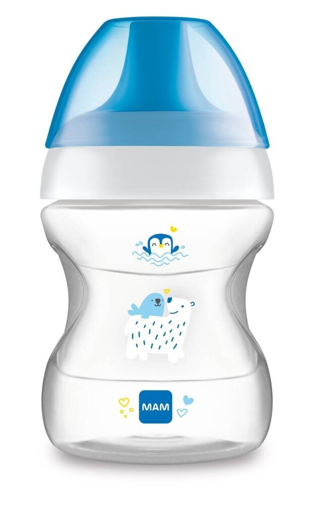 MAM mokomasis buteliukas Learn To Drink, 6 mėn+, 190 ml, blue цена и информация | Buteliukai kūdikiams ir jų priedai | pigu.lt