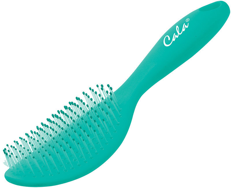 Šepetys besiveliantiems ir šlapiems plaukams Cala Shower Brush Turquoise kaina ir informacija | Šepečiai, šukos, žirklės | pigu.lt