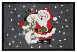 Hanse Home durų kilimėlis  Santa and Snowman, 40x60 cm цена и информация | Придверные коврики | pigu.lt