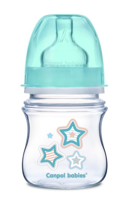 Buteliukas plataus kaklelio Canpol Babies Easy Start Newborn Anti-colic, 120ml, 35/216, blue stars kaina ir informacija | Buteliukai kūdikiams ir jų priedai | pigu.lt