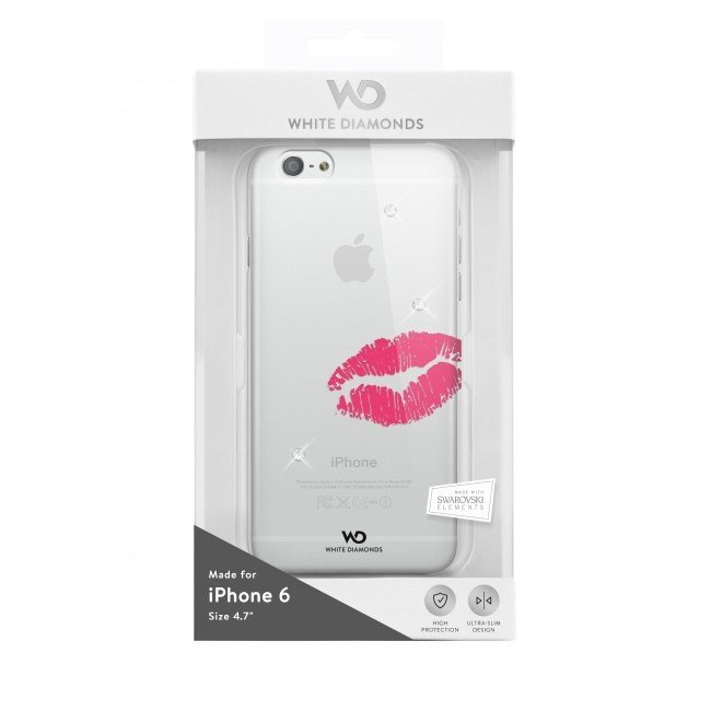 Apsauginė nugarėlė White Diamonds Lipstick Kiss su Swarovsky kristalais, skirta Apple iPhone 6 Plus telefonui, skaidri kaina ir informacija | Telefono dėklai | pigu.lt