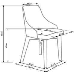 Kėdė Halmar Toledo, pilka/balta kaina ir informacija | Virtuvės ir valgomojo kėdės | pigu.lt