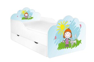 Детская кровать с матрасом и ящиком для постельного белья POLA 14, 140x70 см цена и информация | Детские кровати | pigu.lt
