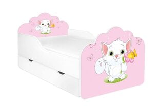 Детская кровать с матрасом и ящиком для постельного белья POLA 16, 140x70 см цена и информация | Детские кровати | pigu.lt