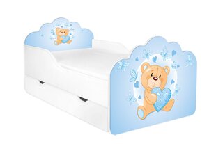 Детская кровать с матрасом и ящиком для постельного белья POLA 17, 140x70 см цена и информация | Детские кровати | pigu.lt