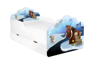 Детская кровать с матрасом и ящиком для постельного белья POLA 68, 140x70 см цена и информация | Детские кровати | pigu.lt
