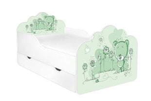 Детская кровать с матрасом и ящиком для постельного белья POLA 18, 160x80 см цена и информация | Детские кровати | pigu.lt