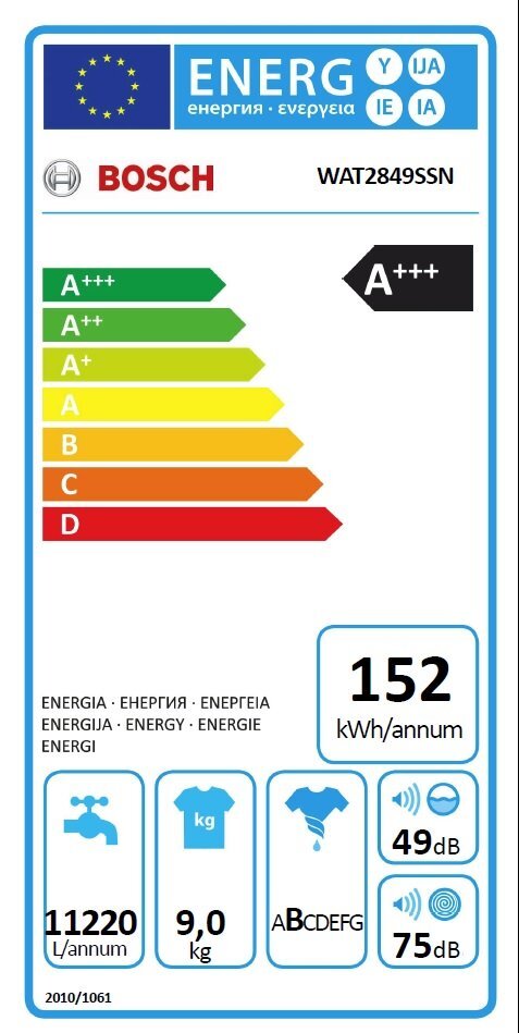 BOSCH WAT2849SSN kaina ir informacija | Skalbimo mašinos | pigu.lt