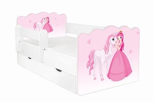 Кровать с матрасом, ящиком для белья и съемной защитой ALEX 3, 140x70 см цена и информация | Детские кровати | pigu.lt