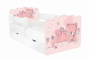 Кровать с матрасом, ящиком для белья и съемной защитой ALEX 6, 140x70 см цена и информация | Детские кровати | pigu.lt