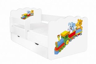 Кровать с матрасом, ящиком для белья и съемной защитой ALEX 19, 140x70 см цена и информация | Детские кровати | pigu.lt