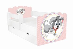Кровать с матрасом, ящиком для белья и съемной защитой ALEX 50, 140x70 см цена и информация | Детские кровати | pigu.lt