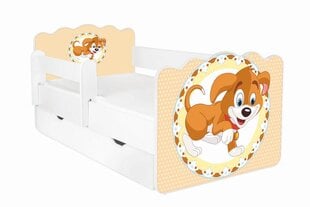 Кровать с матрасом, ящиком для белья и съемной защитой ALEX 51, 140x70 см цена и информация | Детские кровати | pigu.lt