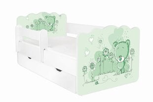 Кровать с матрасом, ящиком для белья и съемной защитой ALEX 18, 160x80 см цена и информация | Детские кровати | pigu.lt