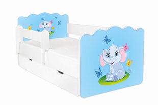 Кровать с матрасом, ящиком для белья и съемной защитой ALEX 25, 160x80 см цена и информация | Детские кровати | pigu.lt