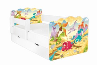 Кровать с матрасом, ящиком для белья и съемной защитой ALEX 32, 160x80 см цена и информация | Детские кровати | pigu.lt