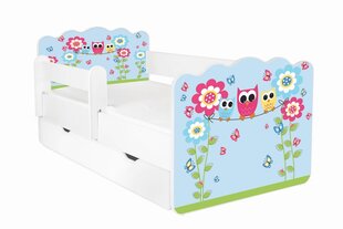 Кровать с матрасом, ящиком для белья и съемной защитой ALEX 44, 160x80 см цена и информация | Детские кровати | pigu.lt