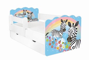 Кровать с матрасом, ящиком для белья и съемной защитой ALEX 47, 160x80 см цена и информация | Детские кровати | pigu.lt