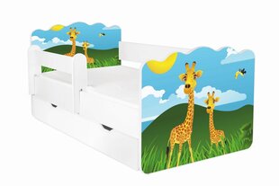 Кровать с матрасом, ящиком для белья и съемной защитой ALEX 59, 160x80 см цена и информация | Детские кровати | pigu.lt